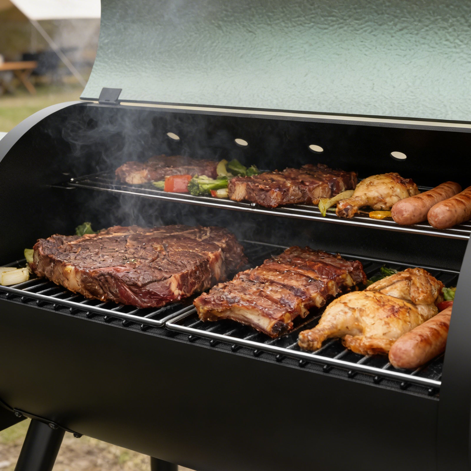 Pellet Smoker Grill Combo, 565 SQ.IN Cooking Area with PID Temperature Control (180-450°F) Electric BBQ Meat Grills & Smokers, Patio Backyard for Roast Outdoor