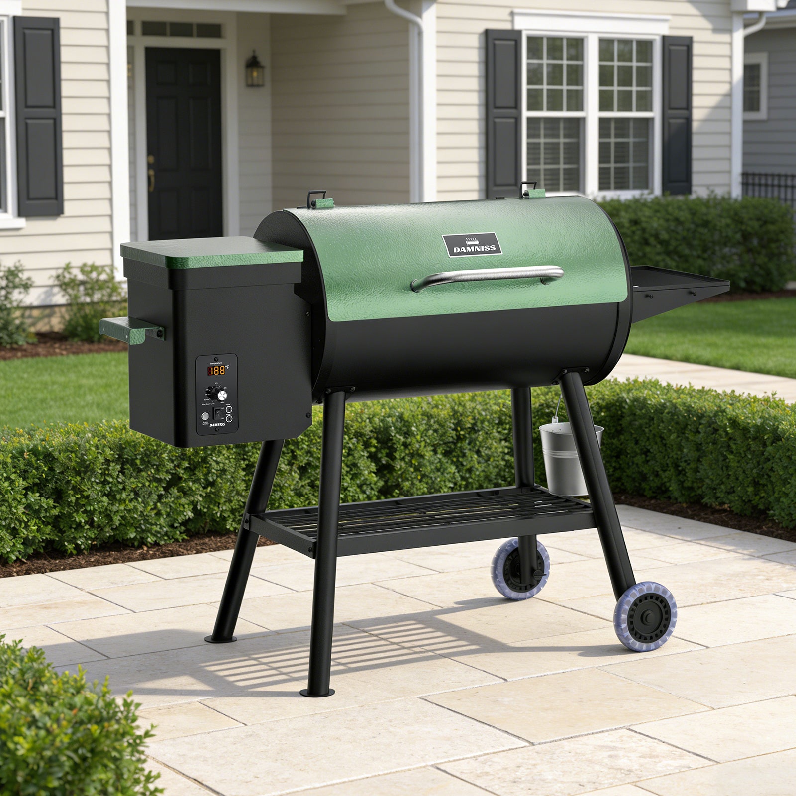 Pellet Smoker Grill Combo, 565 SQ.IN Cooking Area with PID Temperature Control (180-450°F) Electric BBQ Meat Grills & Smokers, Patio Backyard for Roast Outdoor