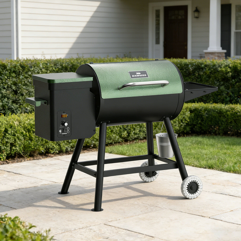 Pellet Smoker Grill Combo, 456 SQ.IN Cooking Area with PID Temperature Control (180-450°F) Electric BBQ Meat Grills & Smokers, Patio Backyard for Roast Outdoor