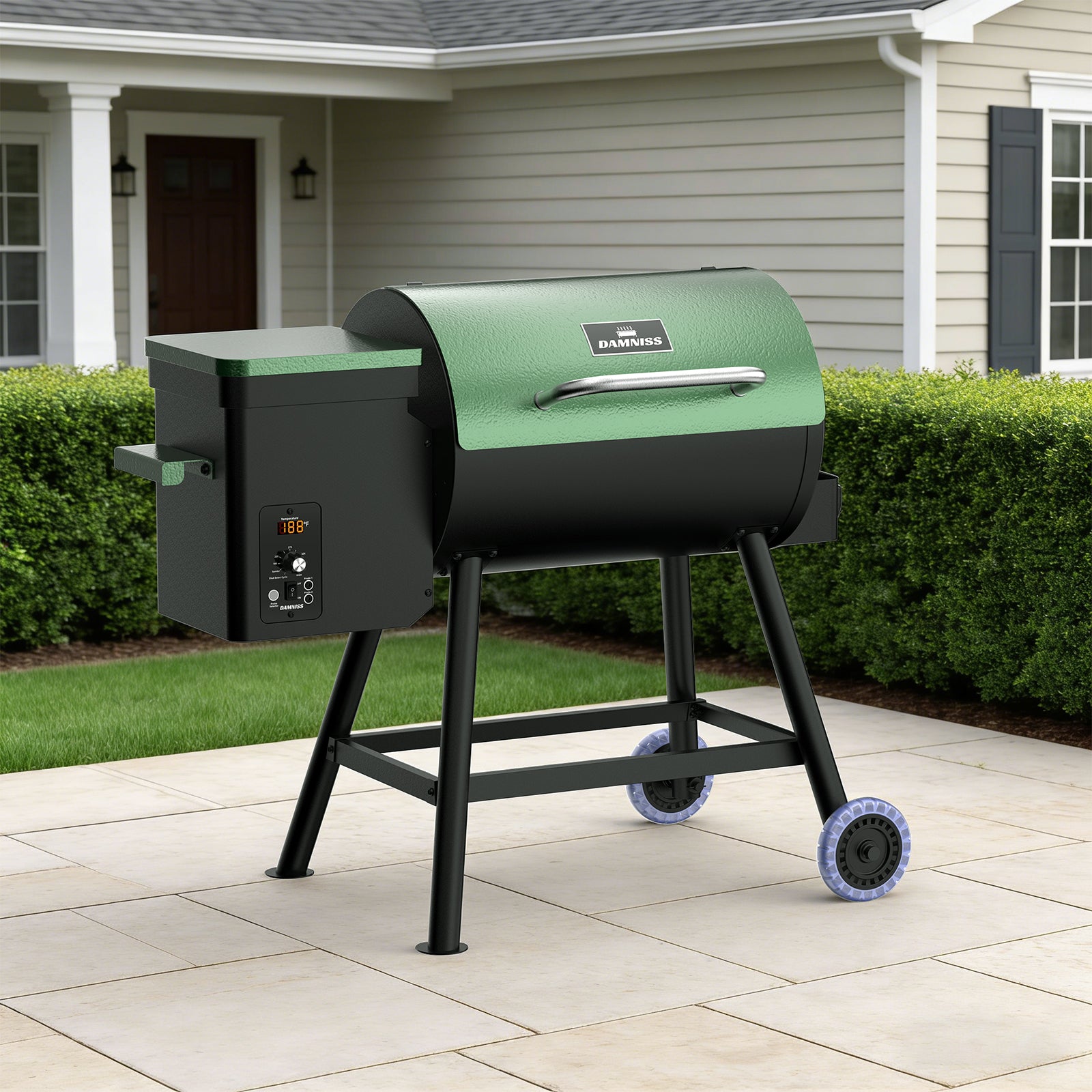 Electric Wood Pellet Grill 8 In 1 BBQ Grills for Outdoor Grill with Auto Feed & PID Temperature Control (180-450°F)456 Sq.In Cook Area Smoker Gills for Backyard New House Gifts